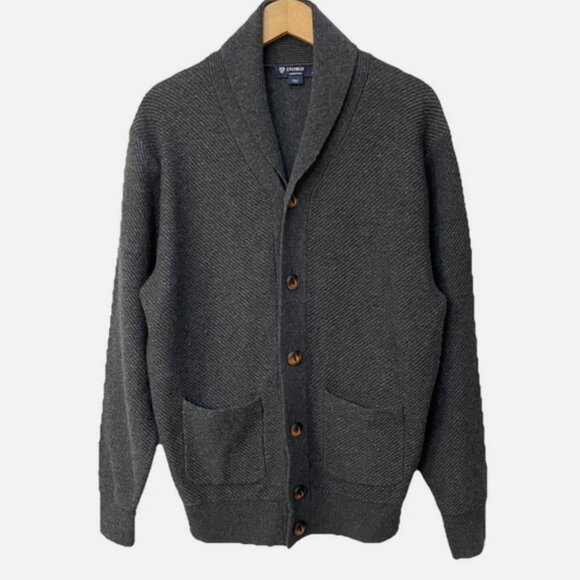 Daniel Cremieux Collection Wool & Cashmere Cardigan Sweater Large Gray - Picture 1 of 12